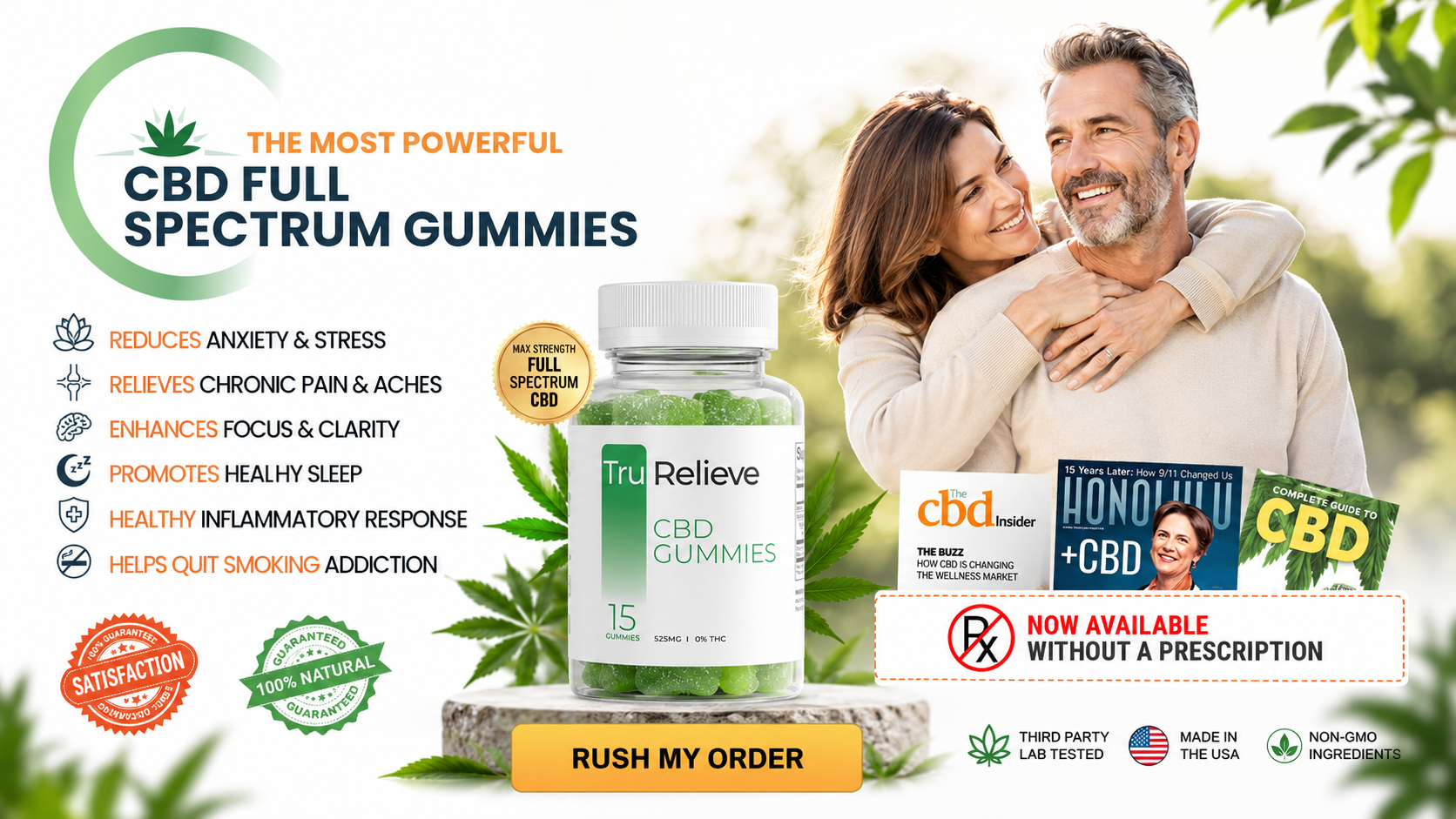 Happy couple enjoying life with Tru Relieve CBD Gummies